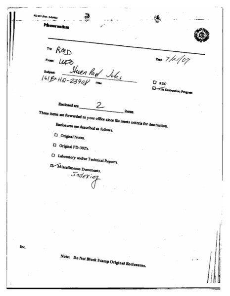 FBI Akte Steve Jobs